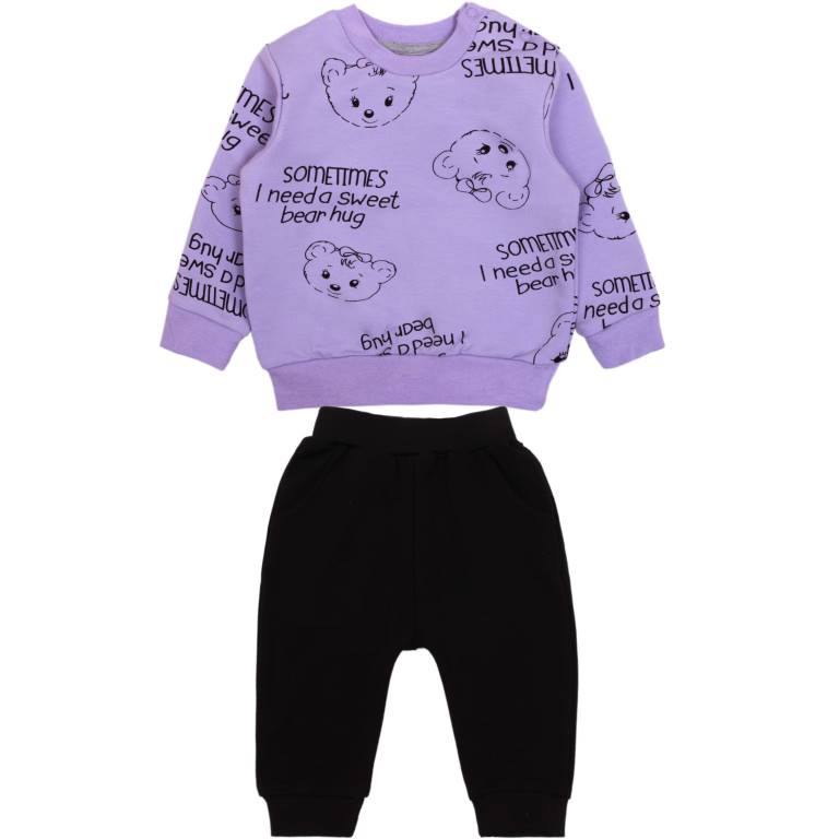 картинка БГ_ЧЗ Комплект для девочки (толстовка и брюки), 68-86 см, 65% хлопок, 27% полиэстер, 8% эластан, BONITO KIDS/OP1753/уп.4шт./меш.224шт. от BonitoKids