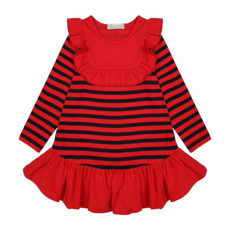 картинка БГ_ЧЗ Платье для девочки 92% х/б 8% лайкра  3-7 лет, BONITO KIDS/BK1709P(ЧЗ)/уп.5шт./меш.355шт. от BonitoKids