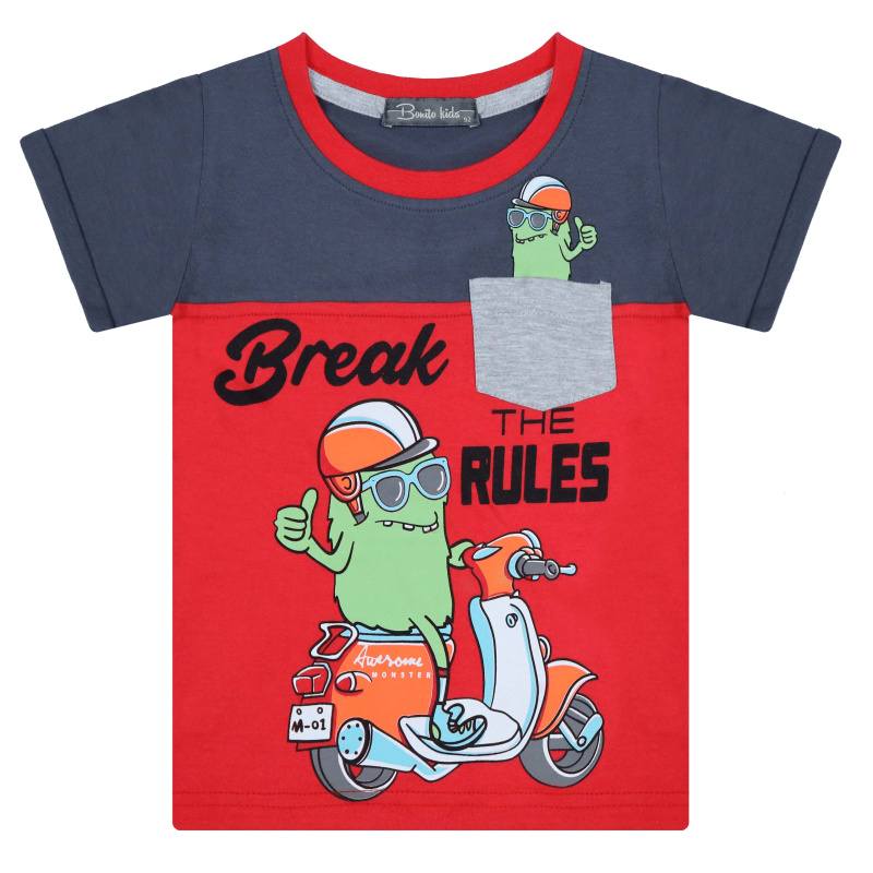 картинка БГ_ЧЗ Футболка для мальчика 2-6 лет 100% хлопок BONITO KIDS/BK1211F(01-24)(ЧЗ)/уп.5шт./меш.700шт. от BonitoKids