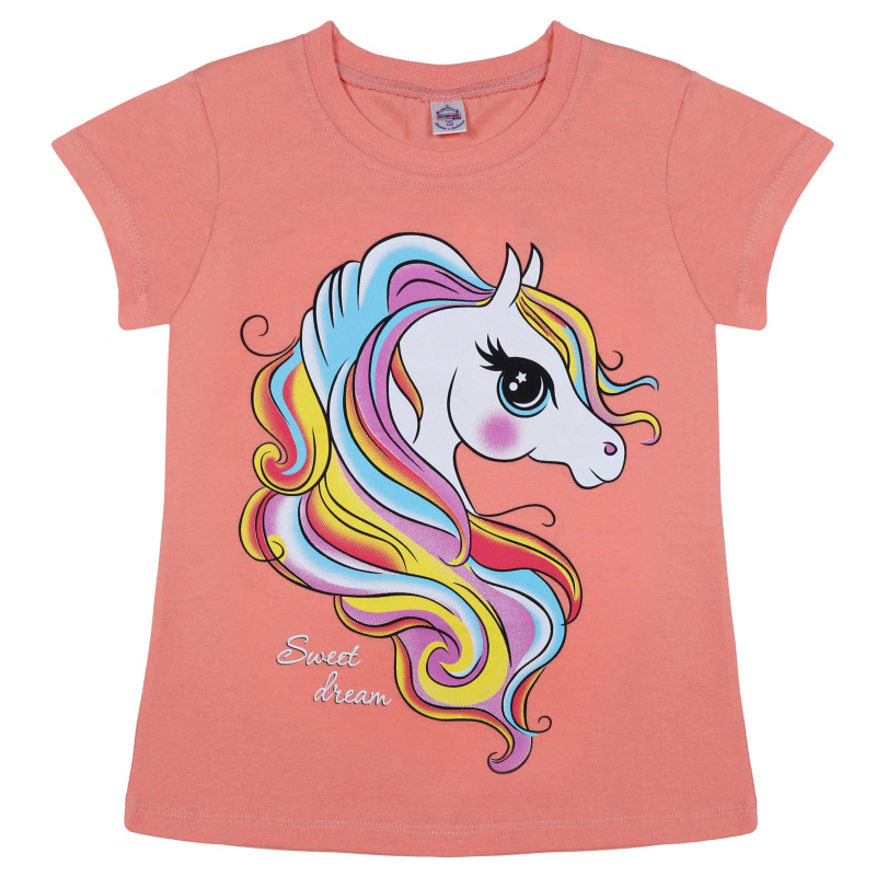 картинка БГ Футболка для девочки, 8-12 лет, 100% хлопок, BONITO KIDS/BK0003D(01-24)/уп.5шт./меш.600шт. от BonitoKids