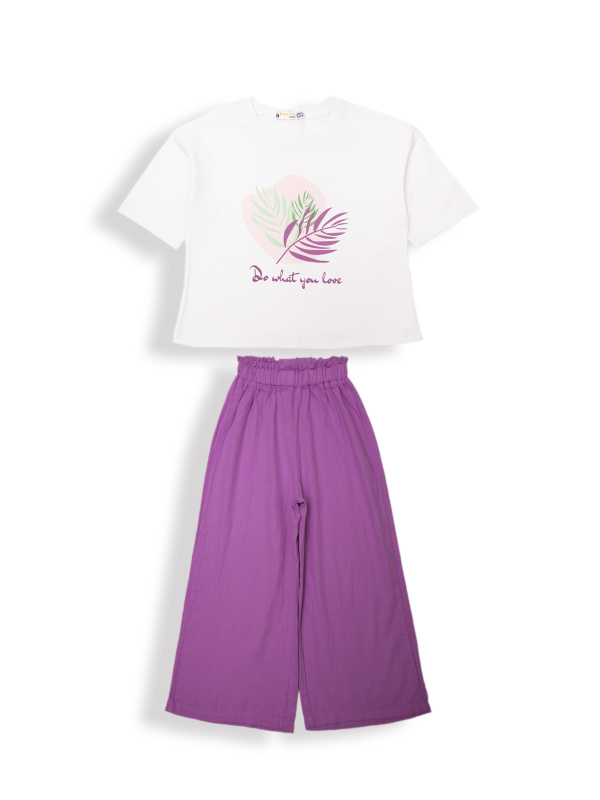 картинка ЧЗ Комплект для девочки (футболка и брюки) 8-12 лет 95% хлопок, 5% лайкра BONITO KIDS/OP1945(ЧЗ)/уп.5 шт./меш.150 шт. от BonitoKids