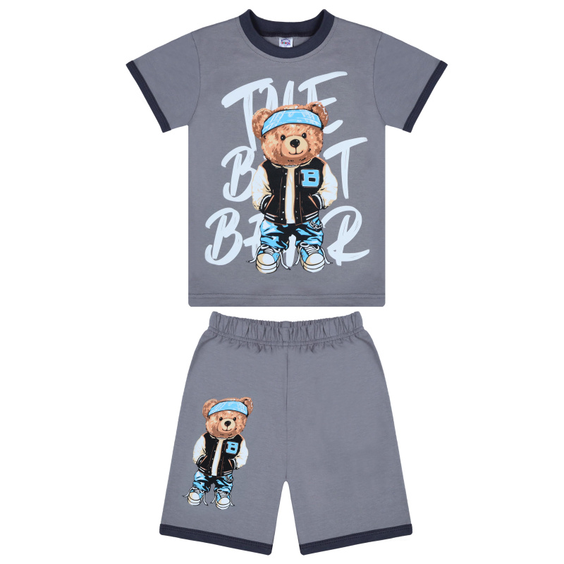 картинка КГ Комплект для мальчика (футболка и шорты) 4-8 лет 100% хлопок BONITO KIDS/BK0005FSHM(4-8)/уп.5шт./меш.400шт. от BonitoKids