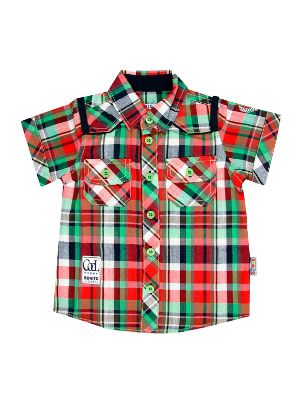 картинка КГ Рубашка поло для мальчика, 2-6 лет, 100% хлопок, BONITO KIDS/BK564R/уп.5шт./меш.380шт. от BonitoKids