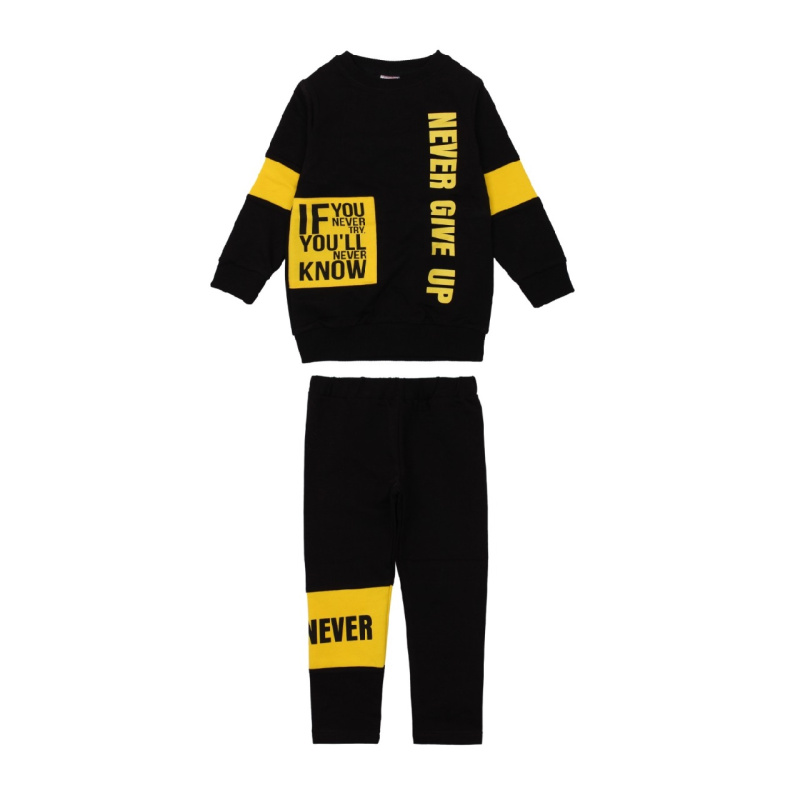 картинка ЧЗ Комплект для девочки (туника, лосины) 3-7 лет BONITO KIDS/OP1234(ЧЗ)/уп.5шт./меш.180шт. от BonitoKids