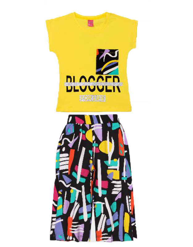 картинка КГ_ОТ Комплект для девочки (футболка и бриджи) 8-12 лет 95% хлопок, 5% эластан BONITO KIDS /OP1828микс/уп.5шт./меш.175шт. от BonitoKids