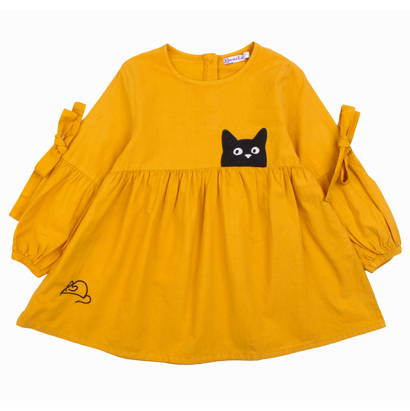 картинка ЧЗ Платье для девочки 3-7 лет 100% хлопок BONITO KIDS/OP1182(11-23)(ЧЗ)/уп.5шт./меш350.шт. от BonitoKids