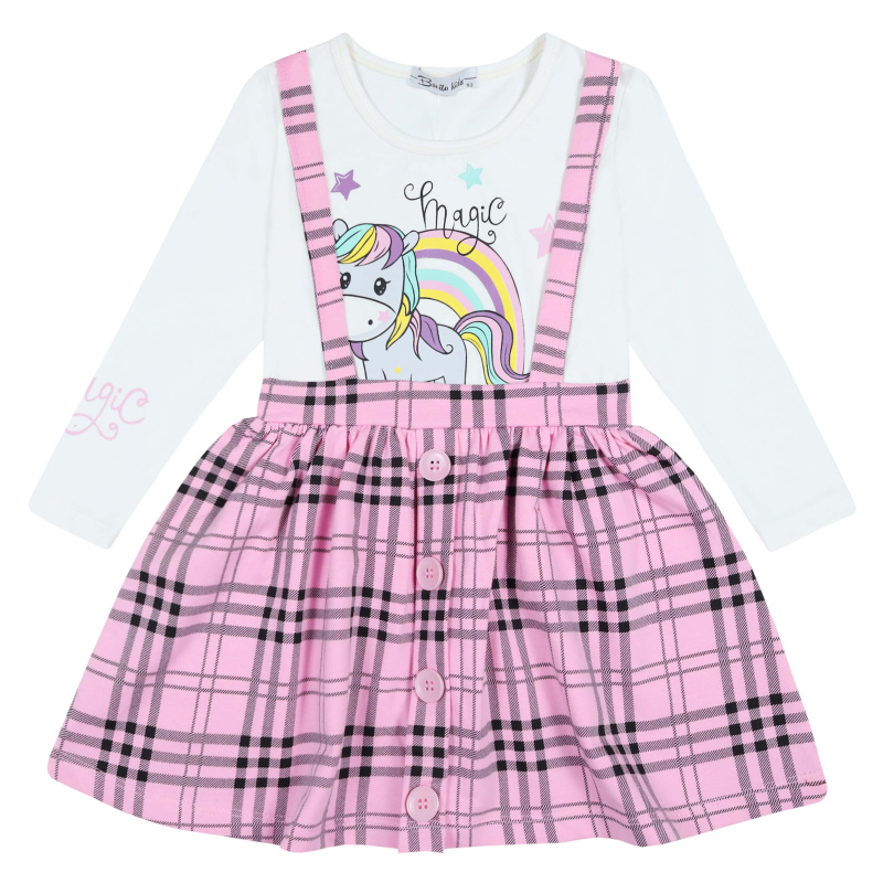 картинка БГ_ЧЗ Платье для девочки 2-6 лет 92% хлопок, 8% лайкра BONITO KIDS/BK1410P(ЧЗ)/уп.5шт./меш.250шт. от BonitoKids