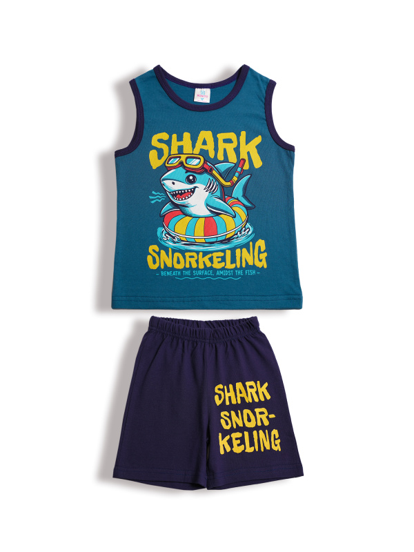 картинка БГ_ЧЗ Комплект для мальчика (майка и шорты) 2-5 лет 100% хлопок BONITO KIDS/BK1205KP(ЧЗ)/уп.4шт./меш.500шт. от BonitoKids