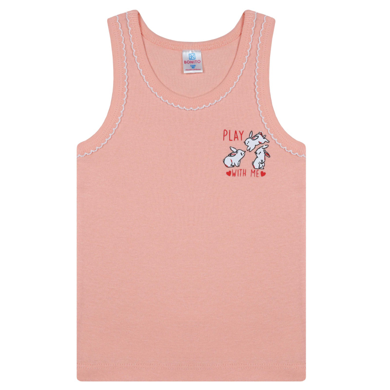 картинка БГ_ЧЗ Майка для девочки 2-6 лет 100% хлопок BONITO KIDS/BK0536D(01-23)(ЧЗ)/уп.5шт./меш.900шт. от BonitoKids