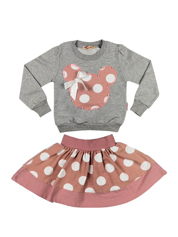 картинка Комплект для девочки (кофточка, юбка) 2-5 лет.92% х/б  8% лайкра BONITO KIDS/BK1141KP/уп.4шт./меш.200шт. от BonitoKids