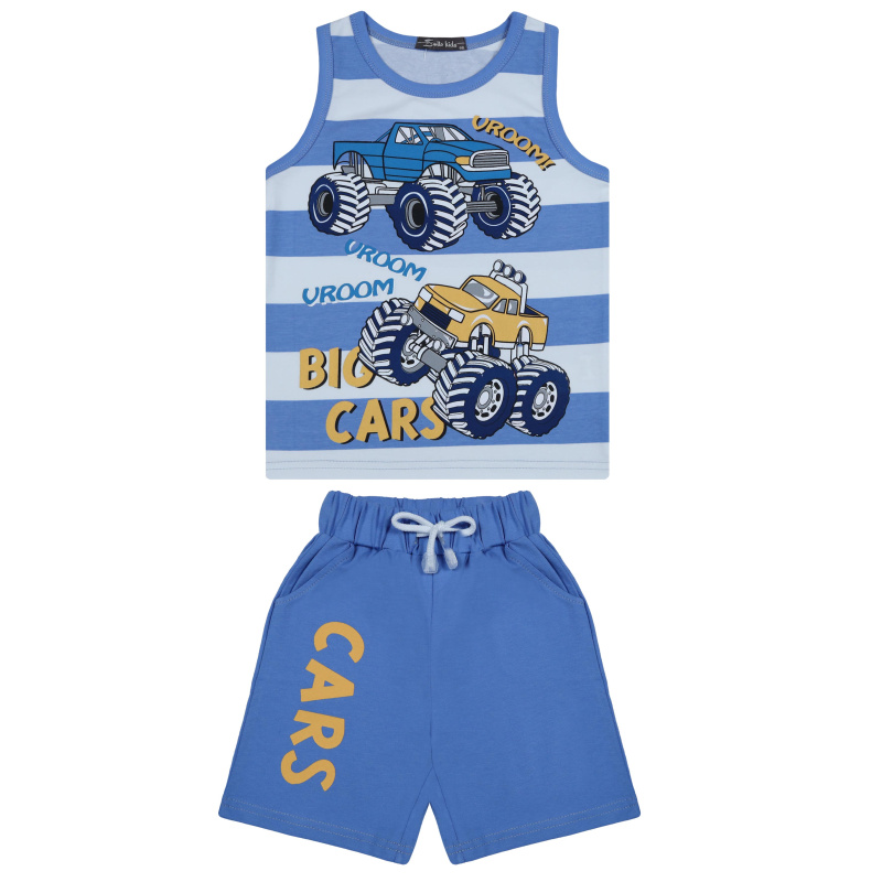 картинка БГ_ЧЗ Комплект для мальчика (майка и шорты) 3-7 лет 92% хлопок, 8% кулирка BONITO KIDS/BK1658SHM(ЧЗ)/уп.5шт./меш.320шт. от BonitoKids