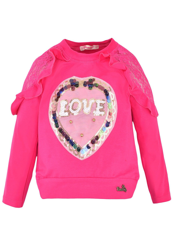 картинка Лонгслив для девочки 3-7 лет. 92% х/б 8% лайкра BONITO KIDS/BK987K/уп.5шт./меш.450шт. от BonitoKids