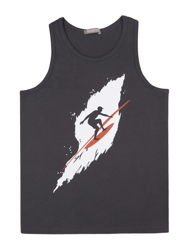 картинка БГ_ЧЗ Майка для мальчика 8-12 лет 95% хлопок, 5% лайкра BONITO KIDS/BK1620M(2026)(ЧЗ)/уп.5шт./меш.600шт. от BonitoKids