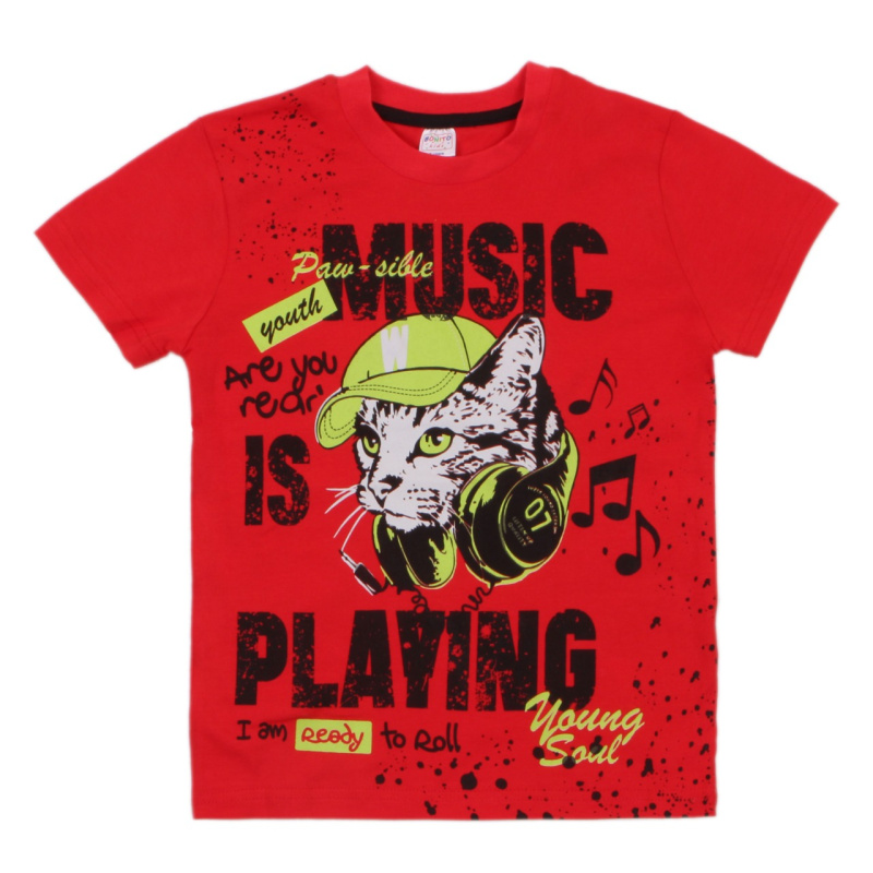 картинка ЧЗ Футболка для мальчика 5-8 лет 95% хлопок, 5% эластан BONITO KIDS/OP1423(ЧЗ)/уп.4шт./меш.600шт. от BonitoKids