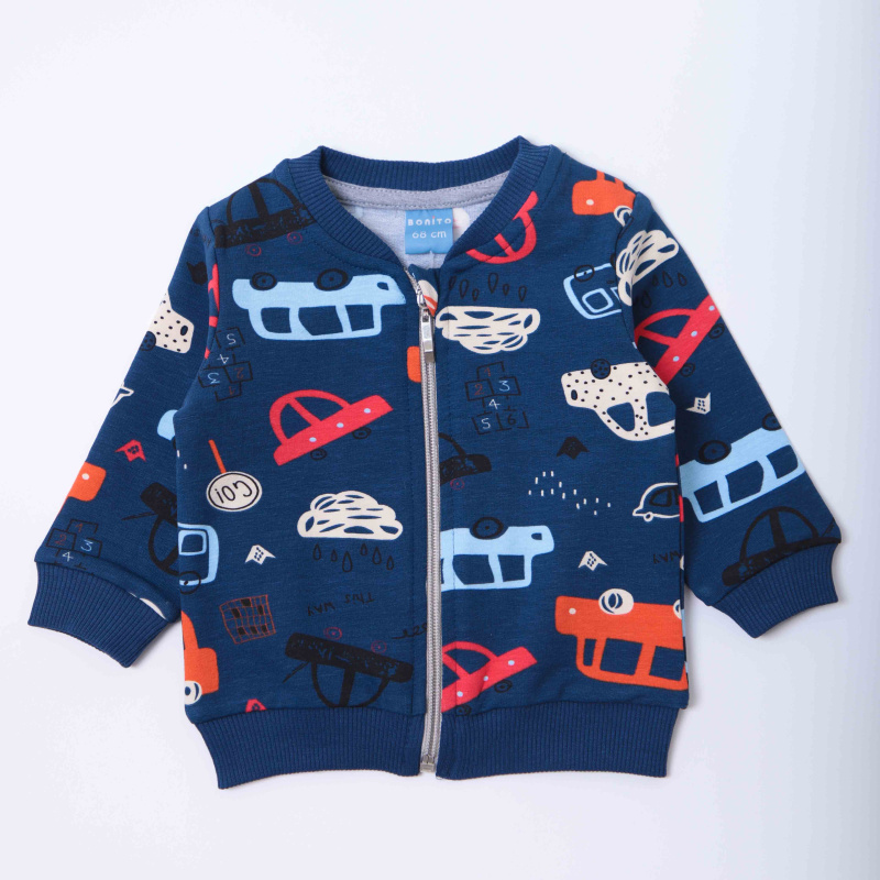 картинка ЧЗ Бомбер для детей 68-86 см 65% хлопок, 27% полиэстер, 8% эластан BONITO KIDS/OP1858(01-23)1/уп.4шт./меш.416шт. от BonitoKids