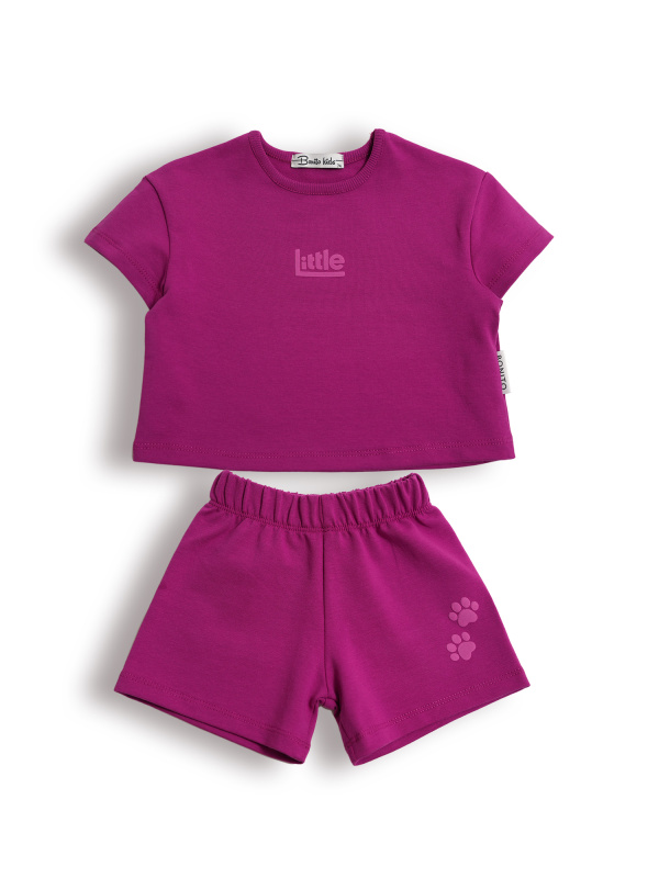 картинка БГ_ЧЗ Комплект для девочки (футболка и шорты) 74-92 см 95% хлопок, 5% лайкра BONITO KIDS/SS6148(ЧЗ)/уп.4 шт./меш.336 шт. от BonitoKids