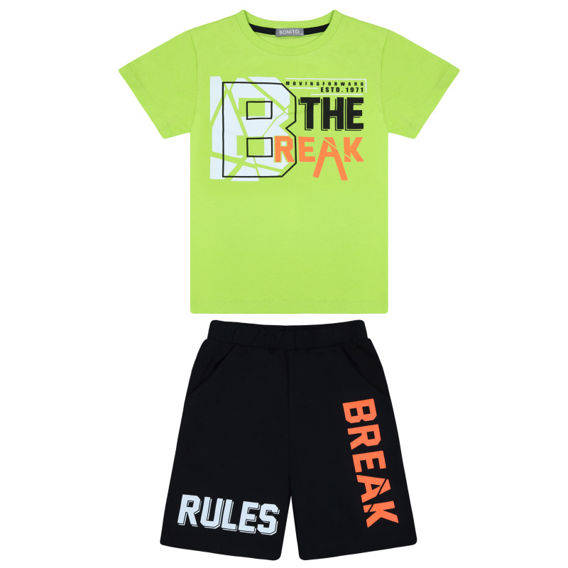 картинка БГ_ЧЗ Комплект для мальчика (футболка и шорты) 8-12 лет 100% хлопок BONITO KIDS/BK1630KP(07-24)(ЧЗ)/уп.5шт./меш.250шт. от BonitoKids