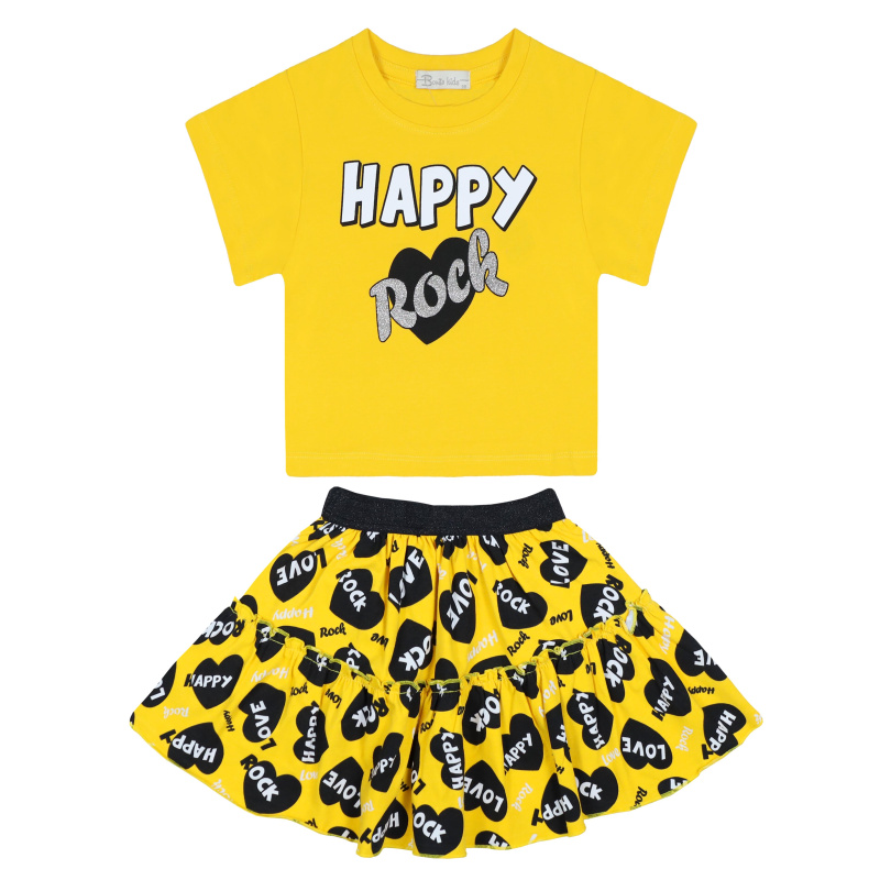 картинка КГ Комплект для девочки (футболка и юбка) 3-7 лет 92% хлопок, 8% лайкра BONITO KIDS/BK1598KP/уп.5шт./меш. 300шт. от BonitoKids