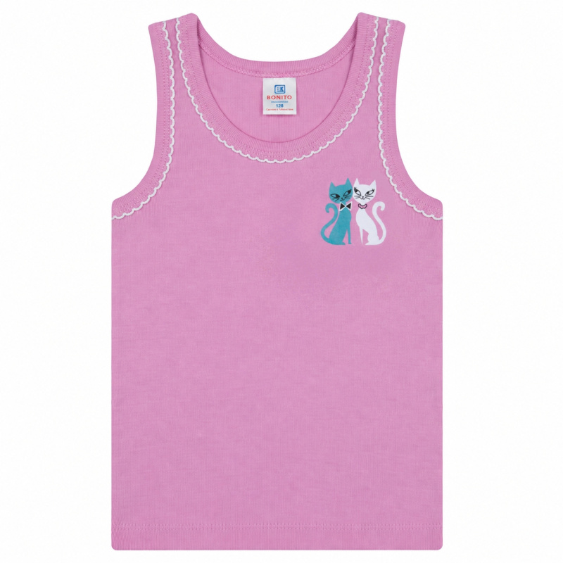 картинка БГ_ЧЗ Майка для девочки 7-11 лет 100% хлопок BONITO KIDS/BK0538M(11-25)(ЧЗ)/уп.5шт./меш.650шт. от BonitoKids