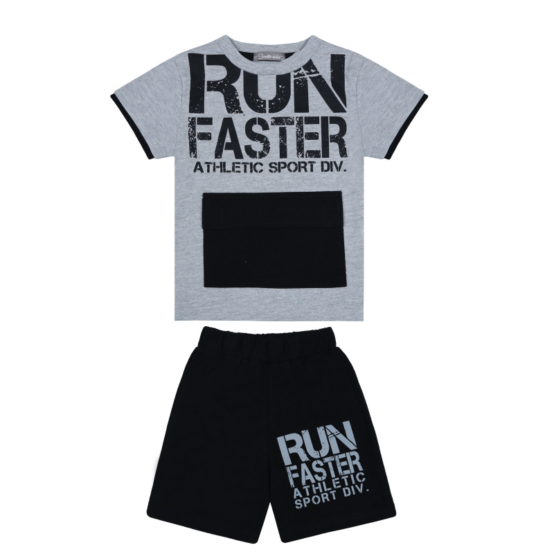 картинка ЧЗ Комплект для мальчика (футболка и шорты) 3-7 лет BONITO KIDS/BK1626KP(ЧЗ)/уп.5шт./меш.275шт. от BonitoKids