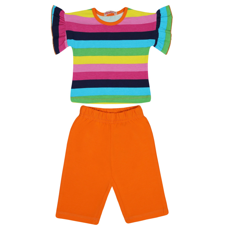 картинка БГ_ЧЗ Комплект для девочки (футболка и бриджи) 1-4 лет 92% хлопок, 8% лайкра BONITO KIDS/BK1599KP(ЧЗ)/уп.4 шт./меш.560шт. от BonitoKids