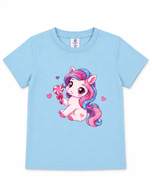 картинка КГ Футболка для девочки, 1,5-4 лет, 100% хлопок, BONITO KIDS/BK0001D26/уп.4шт./меш.800шт. от BonitoKids