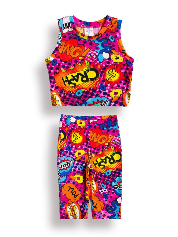 картинка БГ_ЧЗ Комплект для девочки (топ и бриджи) 3-7 лет 100% п/э BONITO KIDS/BK1783KP(11-24)(ЧЗ)/уп.5шт./меш.650шт. от BonitoKids