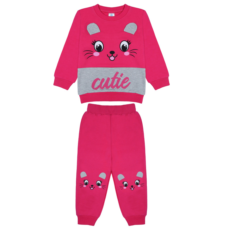 картинка БГ_ЧЗ Комплект для девочки (свитшот и штаны) 2-6 лет 100% хлопок BONITO KIDS/BK1585KP(01-23)(ЧЗ)/уп.5шт./меш.230шт. от BonitoKids