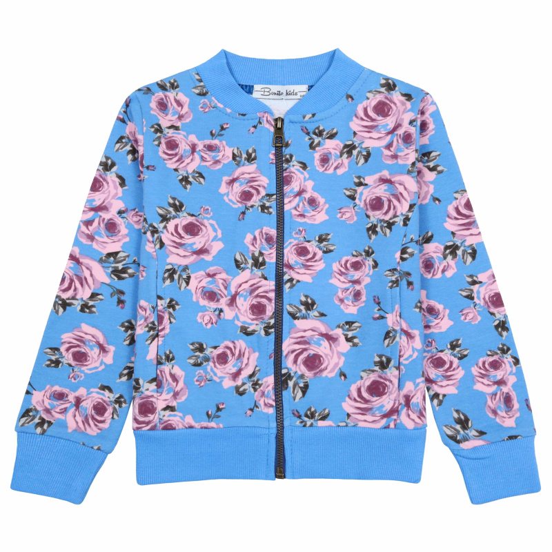 картинка БГ_ЧЗ Бомбер для девочки 3-7 лет 100% хлопок BONITO KIDS/BK1519B(01-24)(ЧЗ)/уп.5шт./меш.300шт. от BonitoKids