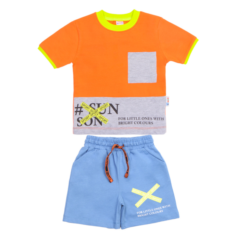 картинка БГ_ЧЗ Комплект для мальчика (футболка и шорты) 1-4 лет 95% хлопок, 5% эластан BONITO KIDS/OP1444(ЧЗ)/уп.4 шт./меш.320шт. от BonitoKids