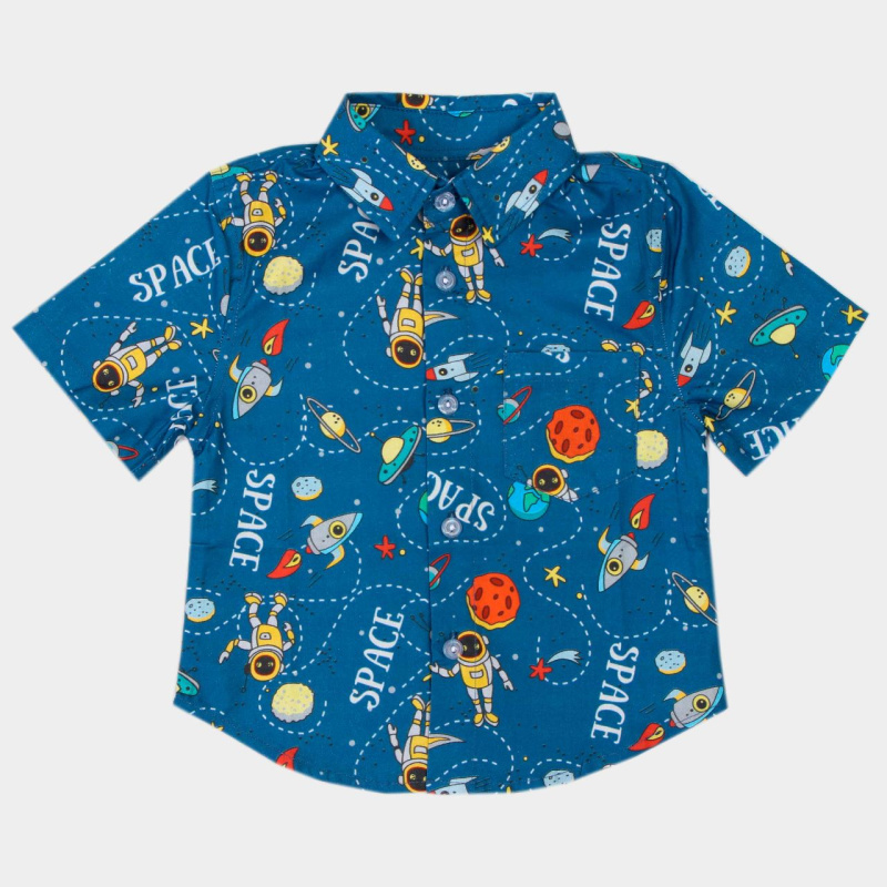 картинка ЧЗ Рубашка для мальчика 2-6 лет 100% хлопок BONITO KIDS/OP1661(ЧЗ)/уп.5шт/630шт. от BonitoKids