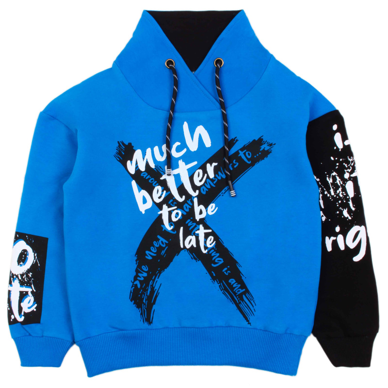 картинка БГ_ЧЗ Толстовка для мальчика 5-8 лет 65% хлопок, 27% пэ, 8% эластан BONITO KIDS/OP1744(ЧЗ)/уп.4шт./меш.208 шт. от BonitoKids