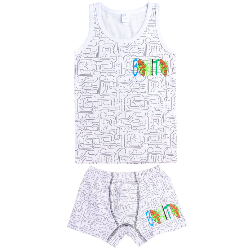 картинка БГ_ЧЗ Комплект для мальчика  (майка,трусы) 8-12 лет BONITO KIDS/BK1680KP/уп.5шт./меш.450шт. от BonitoKids