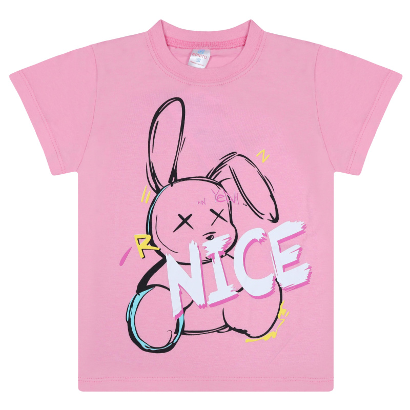 картинка БГ_ЧЗ Футболка для девочки, 4-8 лет, 100% хлопок, BONITO KIDS/BK0002D(03-24)(ЧЗ)/уп.5шт./меш.700шт. от BonitoKids