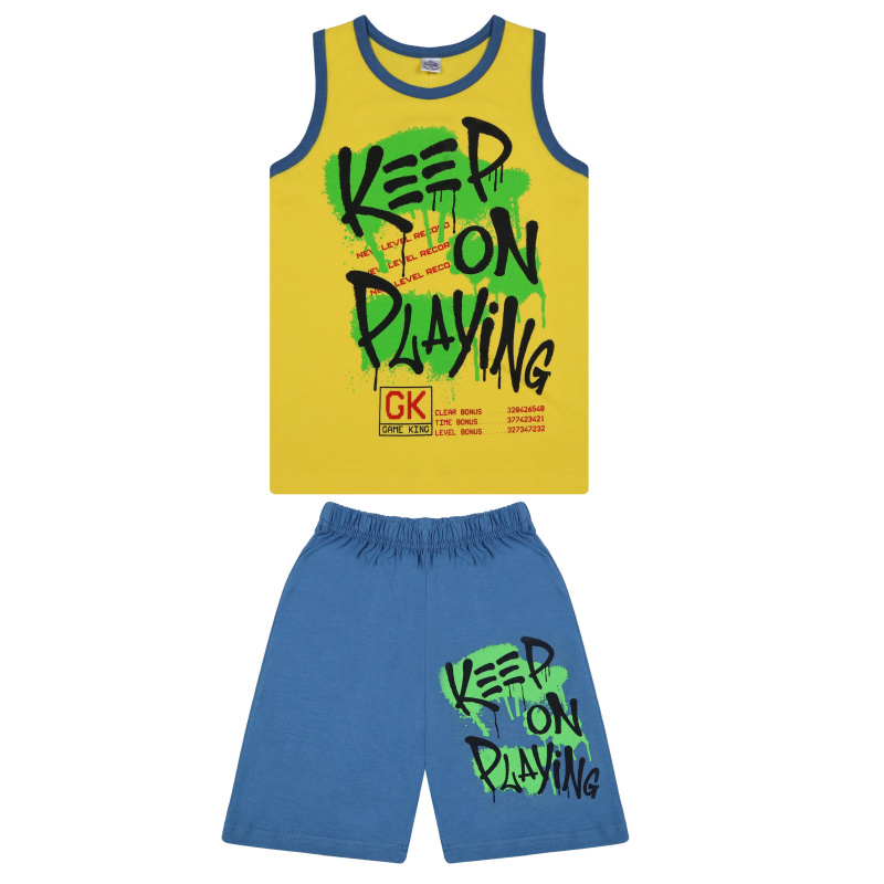 картинка БГ Комплект для мальчика (майка и шорты) 6-9 лет 100% хлопок BONITO KIDS/BK1206MSH(03-23)/уп.4шт./меш.400шт. от BonitoKids