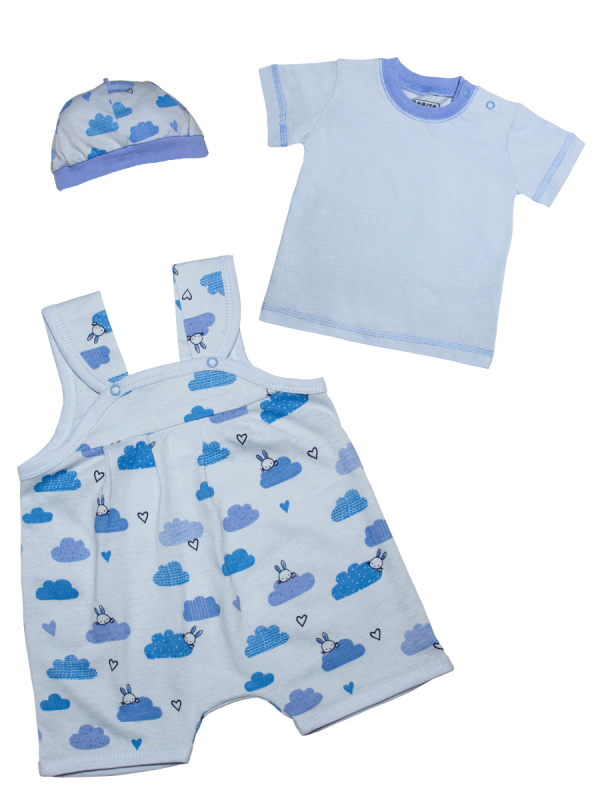 картинка Комплект для новорожденных (чепчик, боди, футболка) 62-80 см, 100% х/б, BONITO KIDS/OP474/уп.4шт./меш.288шт. от BonitoKids