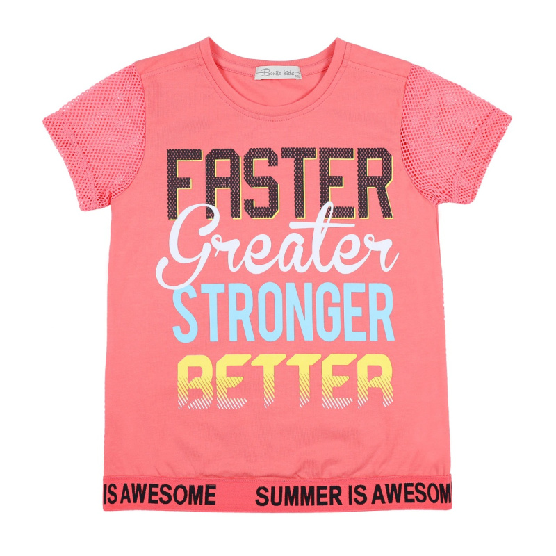 картинка ЧЗ Футболка для девочки 5-8 лет 92% хлопок, 8% лайкра BONITO KIDS/BK1428F(ЧЗ)/уп.4шт./меш.384шт. от BonitoKids