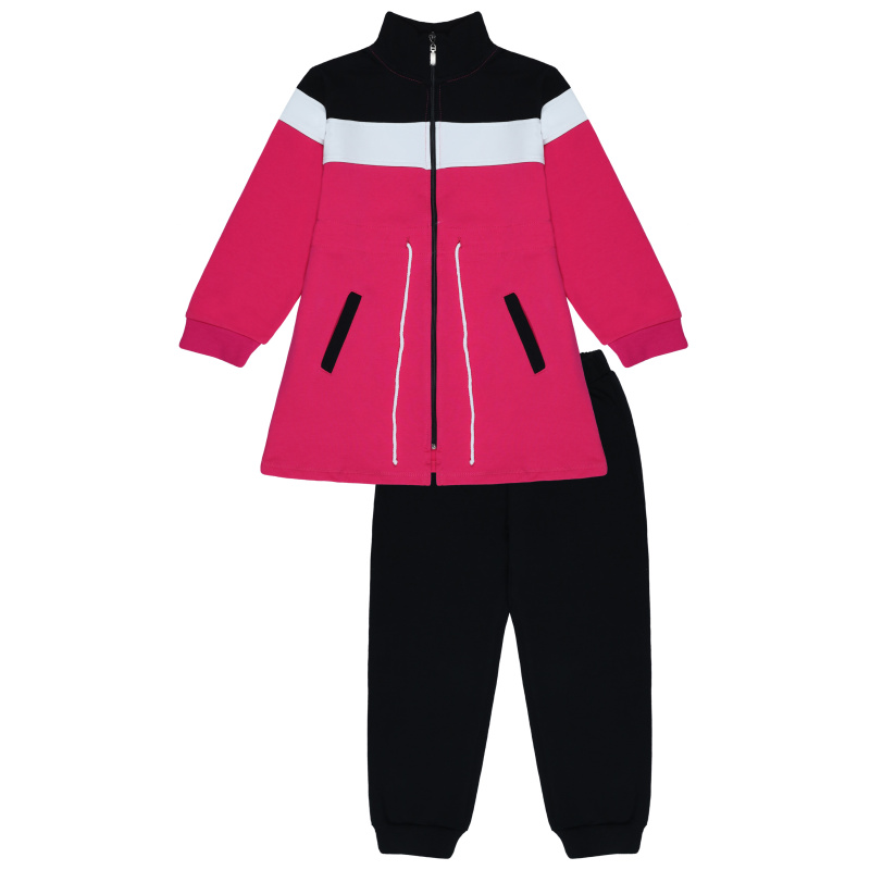 картинка БГ_ЧЗ Комплект для девочки (бомбер и штаны) 8-12 лет, 100% хлопок, BONITO KIDS/BK5307KP(01-23)(ЧЗ)/уп.5шт./меш.80шт. от BonitoKids