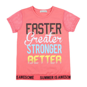 картинка Футболка для девочки 5-8 лет 92% хлопок, 8% лайкра BONITO KIDS/BK1428F/уп.4шт./меш.384шт. от BonitoKids