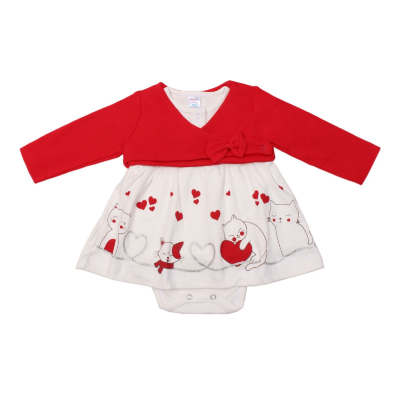 картинка ЧЗ Комплект для девочки (кофта, платье) 68-86 рост 100% х/б BONITO KIDS/OP1349(ЧЗ)/уп.4шт./меш.240шт. от BonitoKids