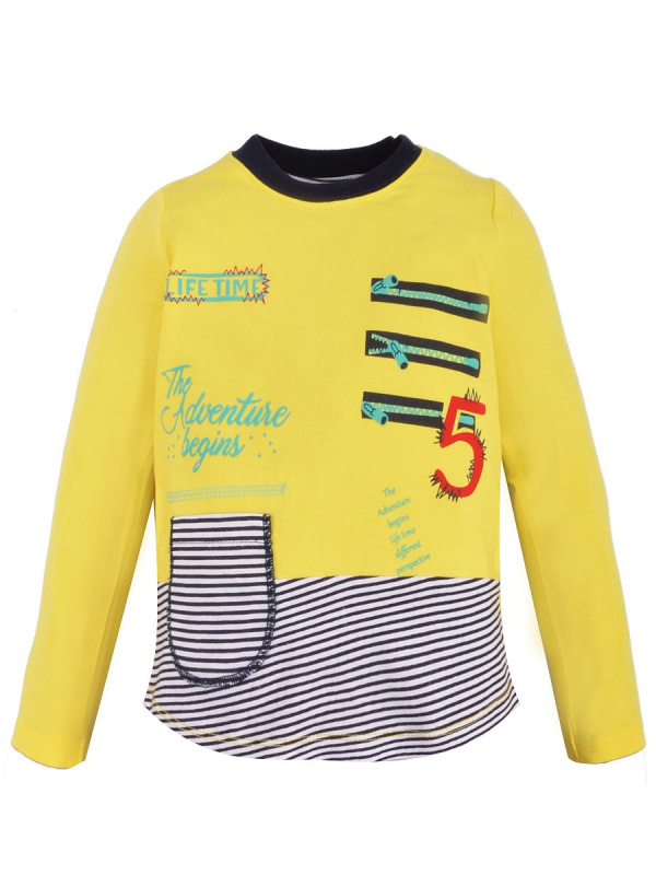 картинка Футболка с длинным рукавом для мальчика 2-5 лет 95% хлопок, 5% лайкра BONITO KIDS/OP366/уп.4шт./меш.480шт. от BonitoKids
