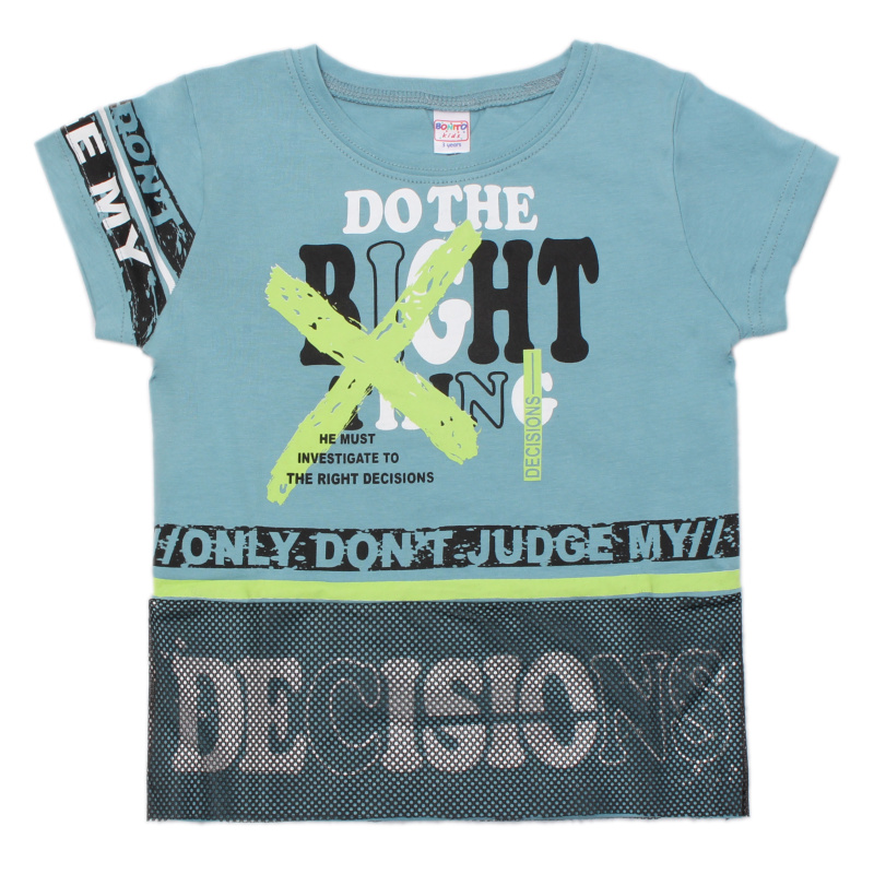 картинка ЧЗ Футболка для мальчика 3-7 лет 100% хлопок BONITO KIDS/OP1390/уп.5шт./меш.625шт. от BonitoKids