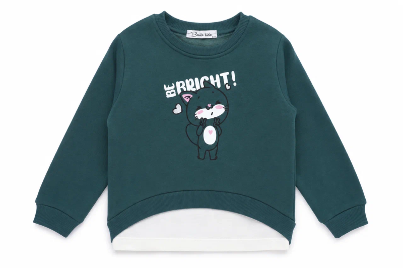 картинка КГ Свитшот для девочки 3-7 лет 85% хлопок 15% пэ BONITO KIDS/BK1369S/уп.5шт./меш.160шт. от BonitoKids