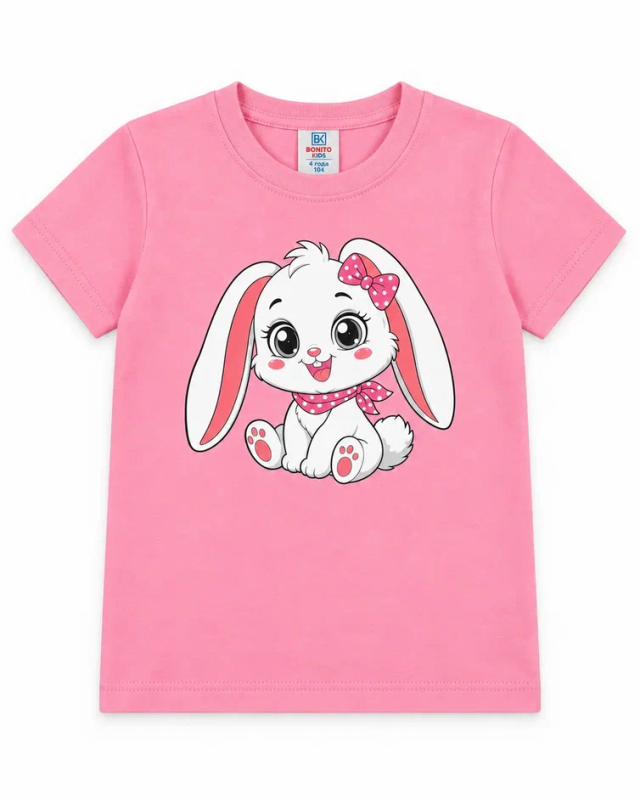 картинка КГ Футболка для девочки, 1,5-4 лет, 100% хлопок, BONITO KIDS/BK0001D26/уп.4шт./меш.800шт. от BonitoKids