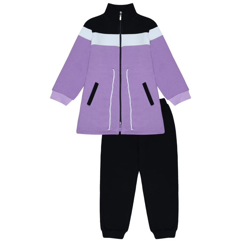 картинка БГ_ЧЗ Комплект для девочки (бомбер и штаны) 8-12 лет, 100% хлопок, BONITO KIDS/BK5307KP(01-23)(ЧЗ)/уп.5шт./меш.80шт. от BonitoKids