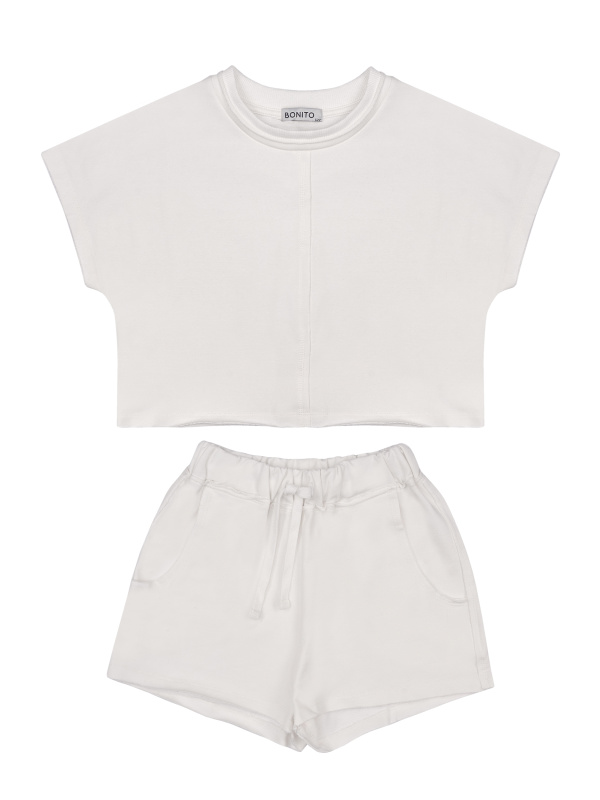 картинка БГ_ЧЗ Комплект для девочки (футболка и шорты) 7-11 лет 95% хлопок, 5% лайкра BONITO KIDS/SS6186KD(ЧЗ)/уп.5шт./меш.150шт. от BonitoKids