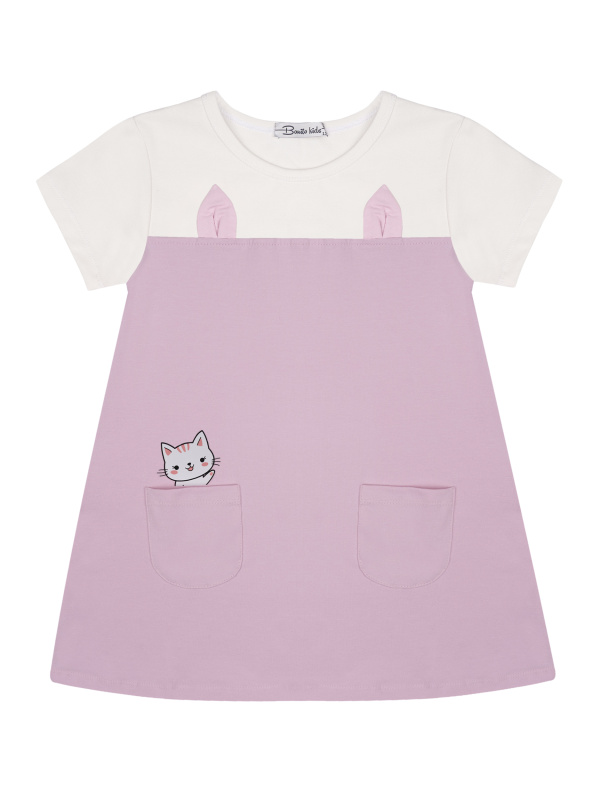 картинка БГ_ЧЗ Платье для девочки 3-7 лет, 92% хлопок  8% эластан, BONITO KIDS/BK1847P(2026)(ЧЗ)/уп.5шт./меш.400шт. от BonitoKids