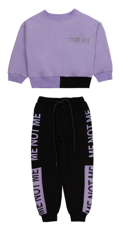 картинка ЧЗ Комплект для девочки (свитшот и штаны), 3-7 лет, 65% хлопок, 27% полиэстер, 8% эластан, BONITO KIDS/OP1226(ЧЗ)/уп.5 шт./меш.120шт. от BonitoKids