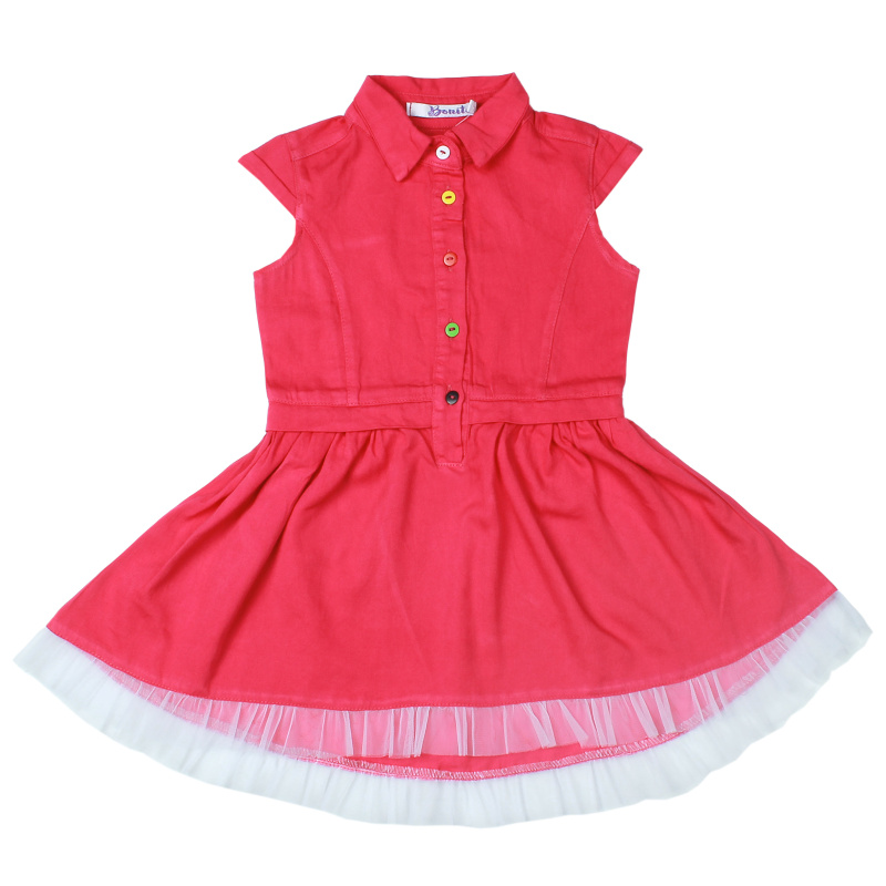картинка ЧЗ Платье для девочки 3-7 лет 100% хлопок BONITO KIDS/OP887(ЧЗ)/уп.5шт./меш360шт. от BonitoKids