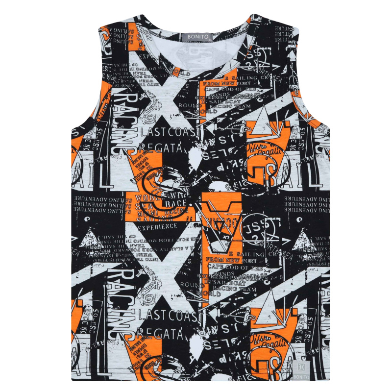 картинка ЧЗ Майка для мальчика 8-12 лет 92% хлопок, 8% лайкра BONITO KIDS/BK1621M(ЧЗ)/уп.5шт./меш.500шт. от BonitoKids